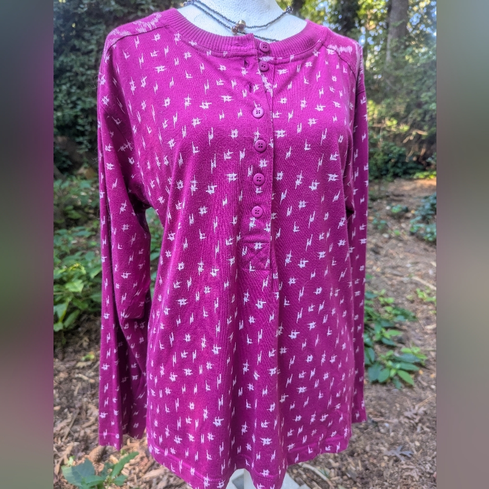 Vintage Carole Little for St. Tropez Wear Size Medium Pink V-Neck PulloverTop